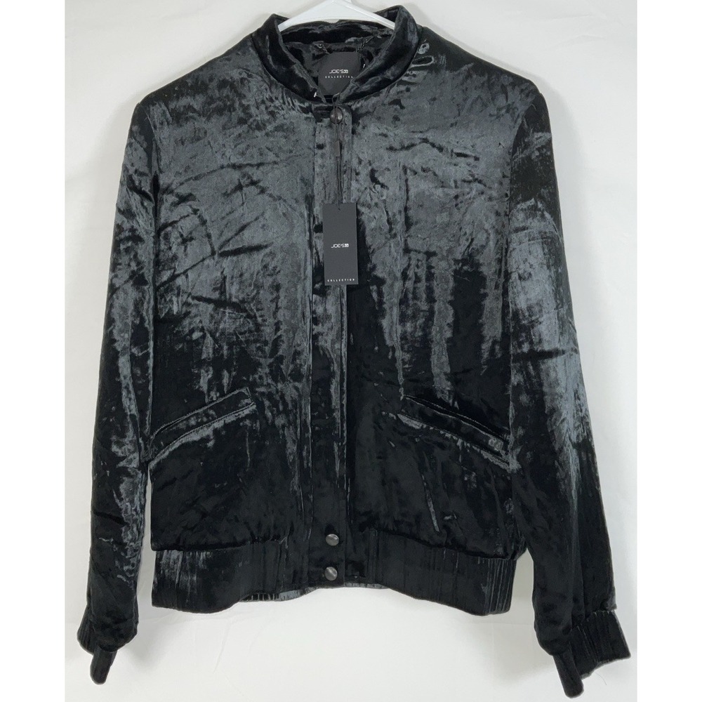 NWT Women's Joe's Jeans Lexi Crushed Velvet‎ Zip Front Jacket - Black - Medium